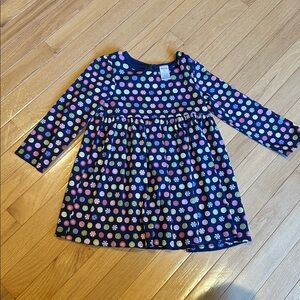 Gymboree Navy Blue Dress with Colorful Polka Dots
